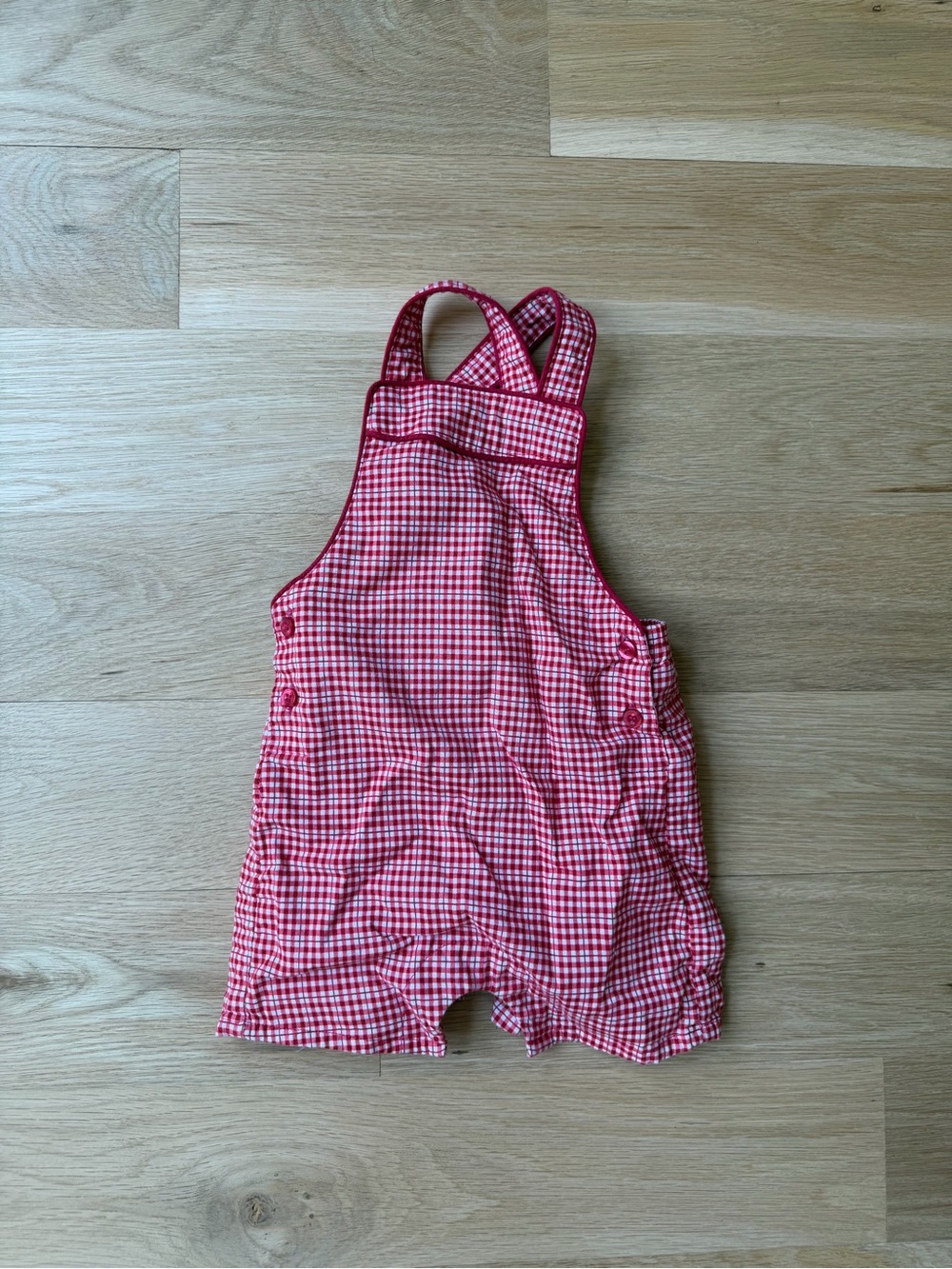 Minnow gingham baby romper